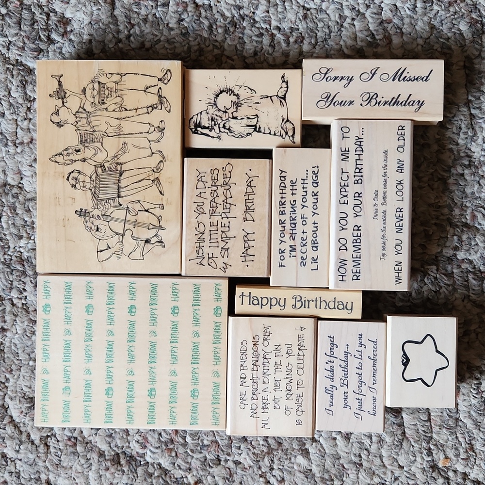 Birthday Sayings Stamps - 11 pieces